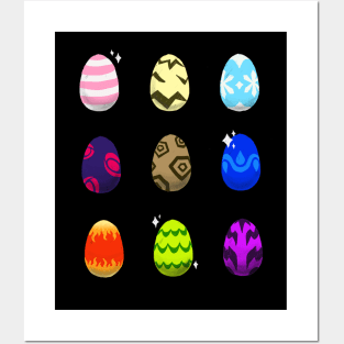 Illustrated Elemental Eggs Posters and Art